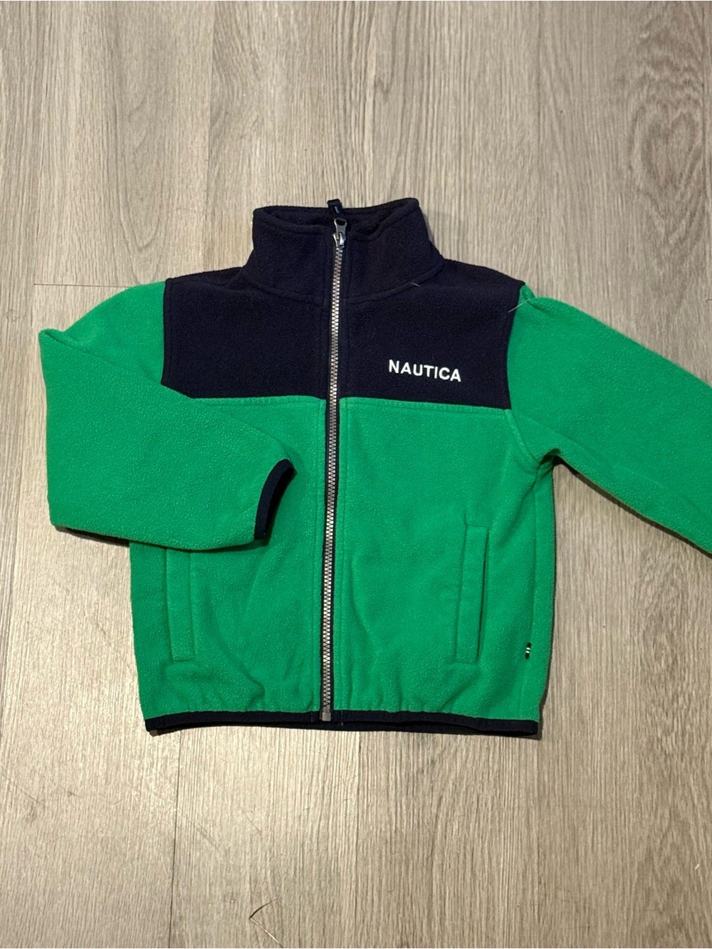 Nautica Green and Navy Fleece Zip Jacket